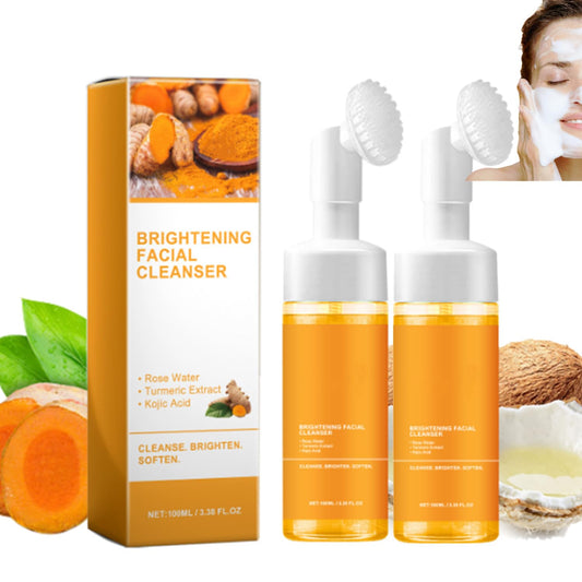 Turmeric Facial Cleanser,Foaming Face Wash,Turmeric Glow Wash,Deep Cleansing Face Cleanser with Brush (100Ml)