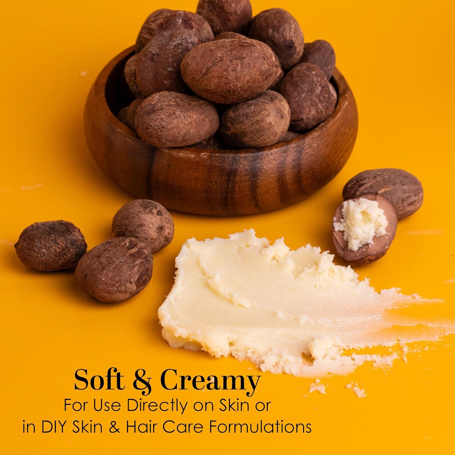 Raw Shea Butter – 100% Pure Unrefined African Shea Butter | Deep Moisturizer for Dry Skin, Hair & Scalp | DIY Body Butter, Lip Balm & Soap Base | Smoky Scent (1 Lb Block)