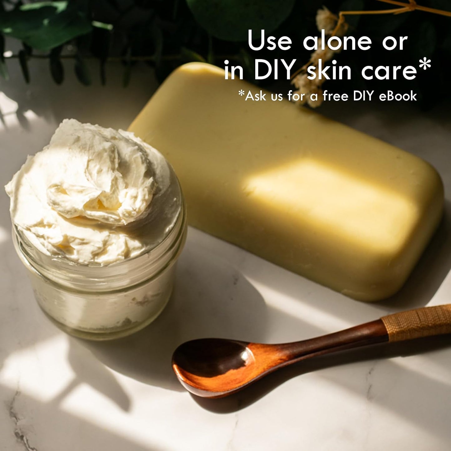 Raw Shea Butter – 100% Pure Unrefined African Shea Butter | Deep Moisturizer for Dry Skin, Hair & Scalp | DIY Body Butter, Lip Balm & Soap Base | Smoky Scent (1 Lb Block)