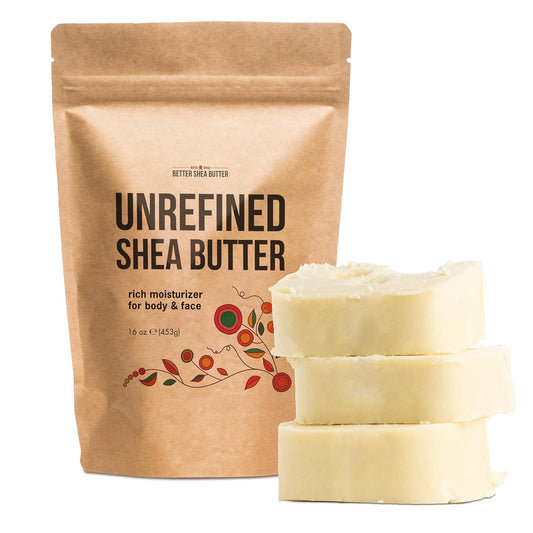 Raw Shea Butter – 100% Pure Unrefined African Shea Butter | Deep Moisturizer for Dry Skin, Hair & Scalp | DIY Body Butter, Lip Balm & Soap Base | Smoky Scent (1 Lb Block)