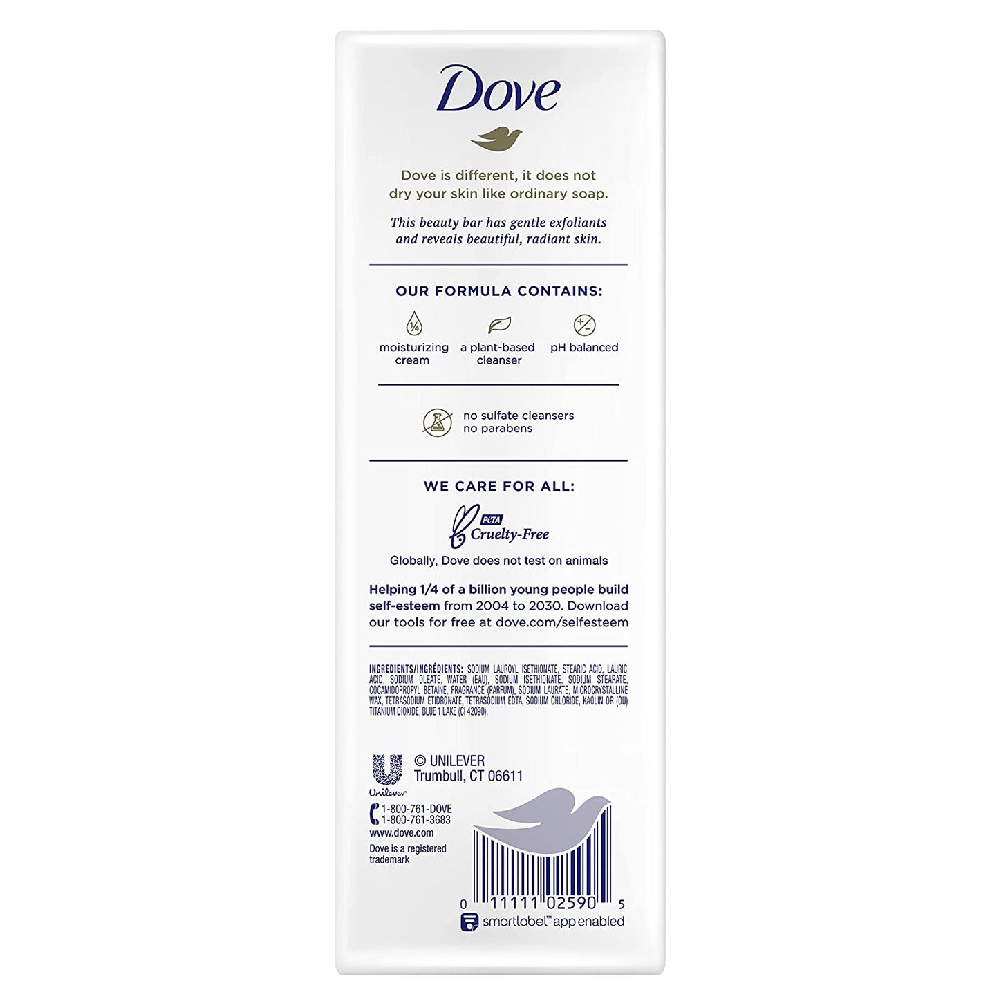 Dove Beauty Bar More Moisturizing than Bar Soap Gentle Exfoliating with Mild Cleanser for Softer and Smoother Skin 3.75 Oz Pack of 14
