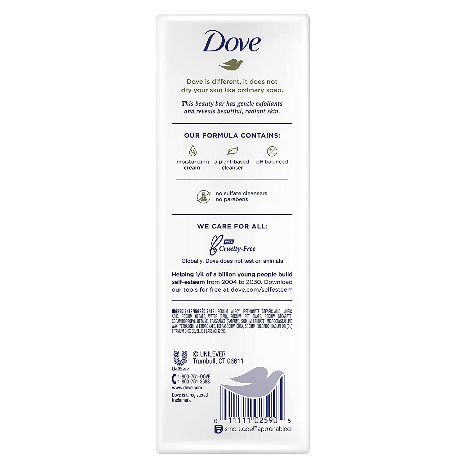 Dove Beauty Bar More Moisturizing than Bar Soap Gentle Exfoliating with Mild Cleanser for Softer and Smoother Skin 3.75 Oz Pack of 14