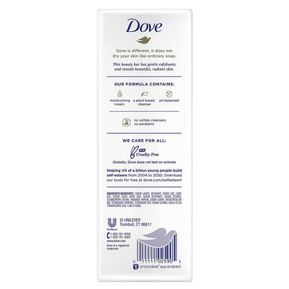 Dove Beauty Bar More Moisturizing than Bar Soap Gentle Exfoliating with Mild Cleanser for Softer and Smoother Skin 3.75 Oz Pack of 14