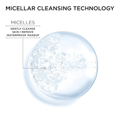 Garnier Micellar Water for Waterproof Makeup, Hydrating Facial Cleanser & Makeup Remover, Suitable for Sensitive Skin, Vegan, Cruelty Free, 13.5 Fl Oz (400Ml), 2 Count